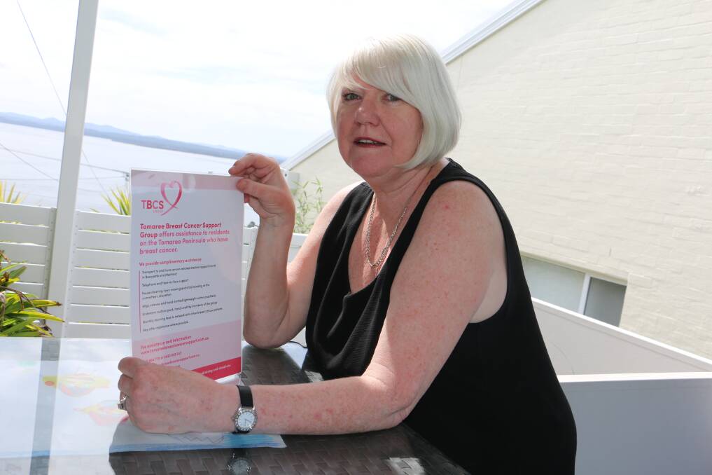 VOLUNTEERS NEEDED: Tomaree Breast Cancer Support Group's Christine Walton with a brochure calling for new committee members.