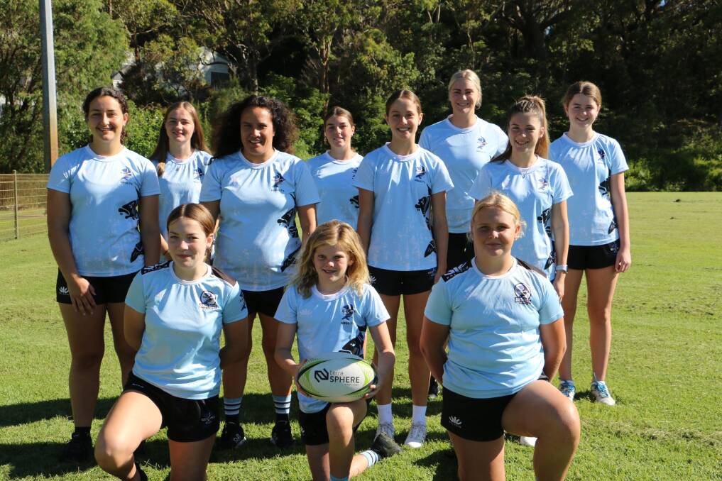 GIRL POWER: Nelson Bay rugby girls preparing for the season ahead at Bill Strong Oval: Keeley Costello, Millie Barnes, Luca Stewart, Annabelle Brown, Breanna Rawlins, Zoe Smith, Alannah Byfield, Chalize Bakker, Kate Holland, Emily Freeman, and Tiani Bishop.
