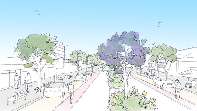 IMPRESSION: The Port Stephens Council's supplied artist's impression of a revitalised William Street, Raymond Terrace.