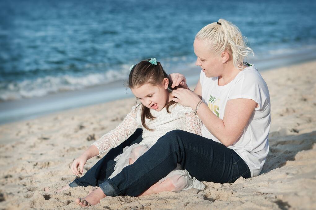 TIME TOGETHER: Bella Howard spending precious time with her mum, Sarah, in Port Stephens. Picture: Rachel Nicetin