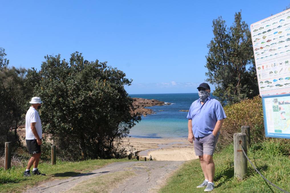 OPPOSED: Resident Brad Jelfs at the boat ramp at Fishermans Bay which he believes is dangerous for young families wanting to use the beach area.
