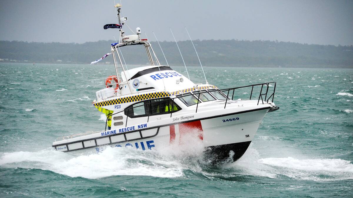 STAY SAFE: One of two Marine Rescue Port Stephens rescue boats which are on patrol 24 hours a day, seven days a week.