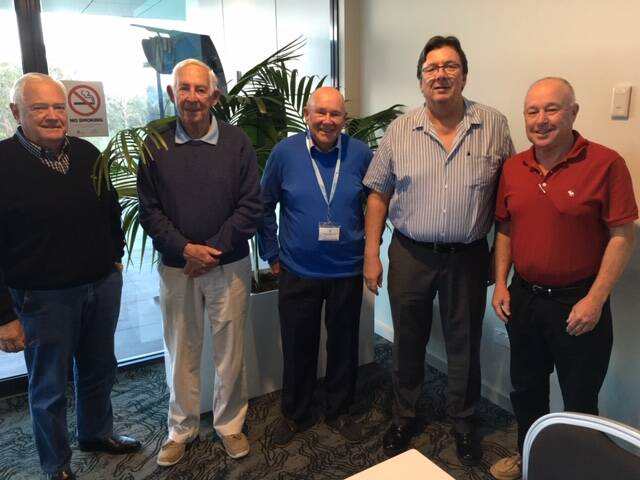 SUPPORT: Tomaree Prostate Cancer Support group members (l-r): John Every, Richard Yeomans, Barry Elliott, Iain Woodhill and Neville Stanfield.