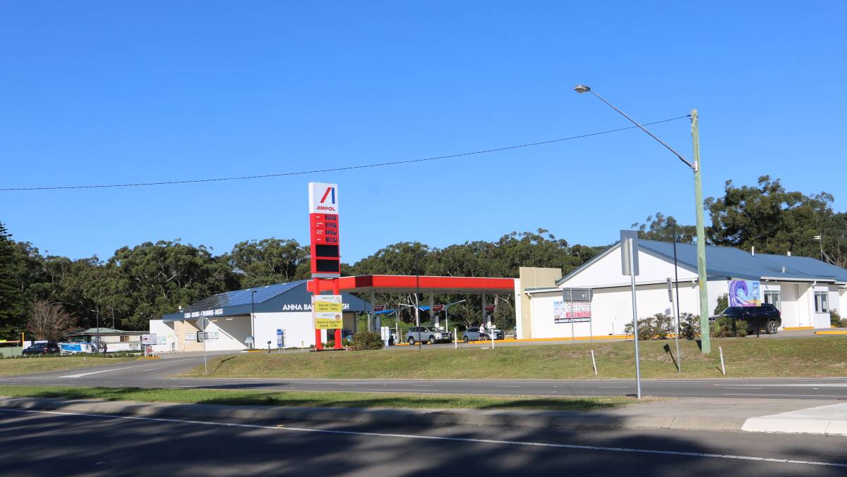 SITE: The proposed helipad site on Nelson Bay Road at Anna Bay which has an existing Ampol service station.