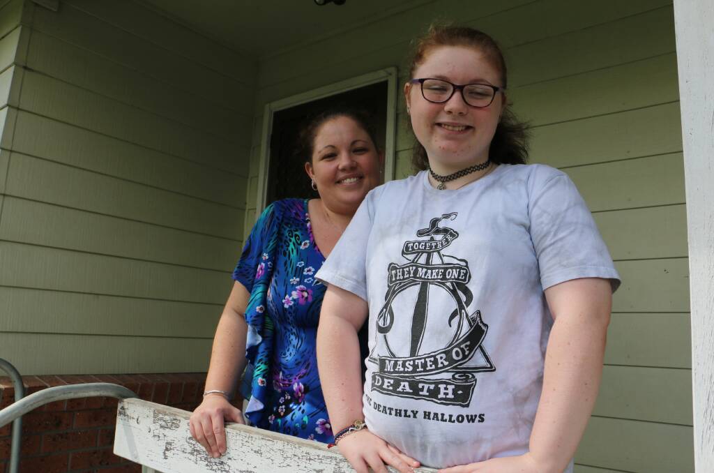 MADDY'S WISH: Madison Atkins, 13, with her mum Melissa Budworth at their Raymond Terrace home. "I know this house like the back of my hand."
