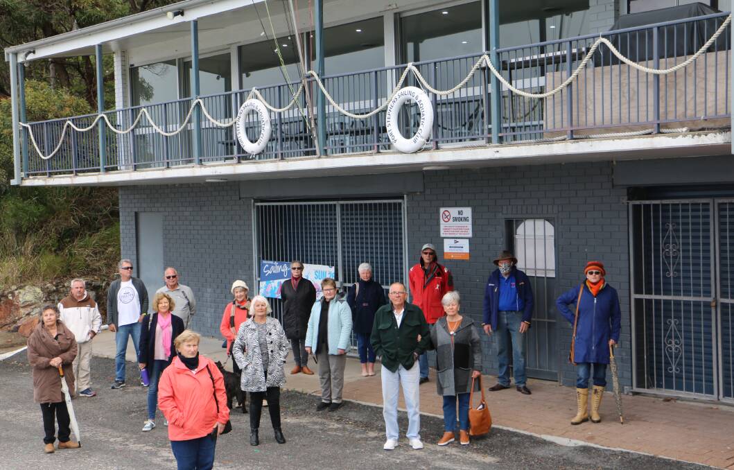 SAILING SUPPORT: PSSAC members and community residents gathered last month to support the local club and clubhouse built by volunteers 40 years ago.