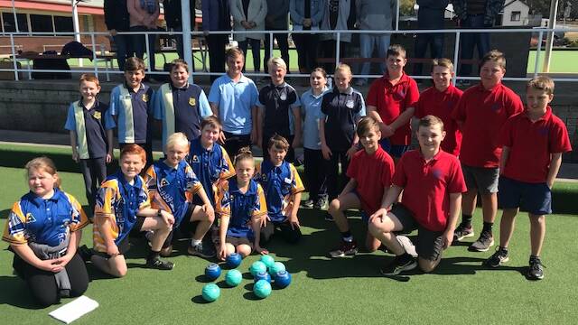 FUN: Primary school students who previously participated in the Let's Play Bowls program. Picture: Supplied