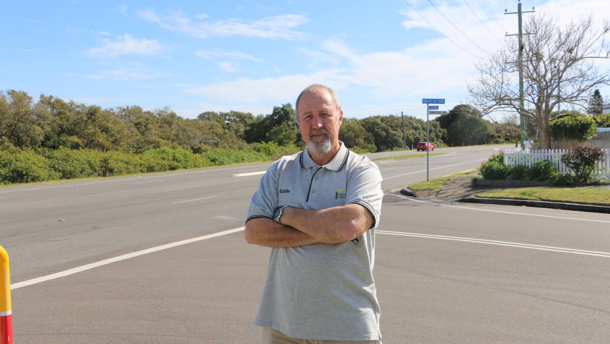 Eddie Horn at the intersection of Nelson Bay Road and Vardon Road, Fern Bay.