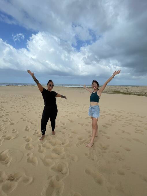 Special: Demi Cheetham and Felicity Cheng at the bight, where Justin Ridgeway said up to 28 species still live. 