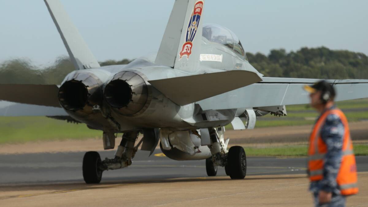 LOUD: An F/A-18 Hornet at Williamtown RAAF Base. 