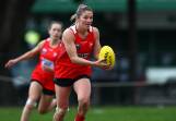 Lisa Steane is eyeing an AFLW semi-final appearance with the Swans this weekend. Picture Swans Media