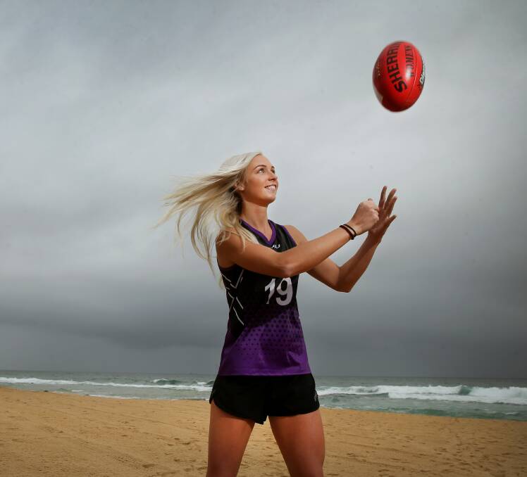 PIONEER: Nelson Bay's Pippa Smyth paved the way for Black Diamond AFL women's players when she was picked up by GWS Giants in last year's AFLW draft. Picture: Marina Neil