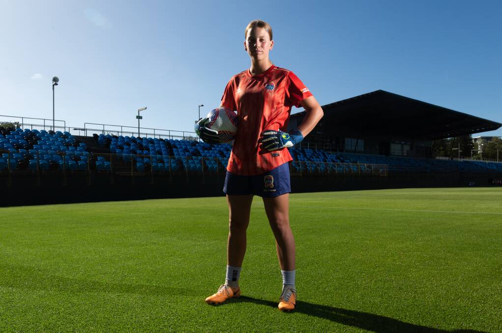 Newcastle Jets trainee goalkeeper Caoimhe Bray was at a Junior Matildas camp in Canberra last week and is bound for the Australian under-19 women's cricket championships in Brisbane this month. Picture by Jonathan Carroll