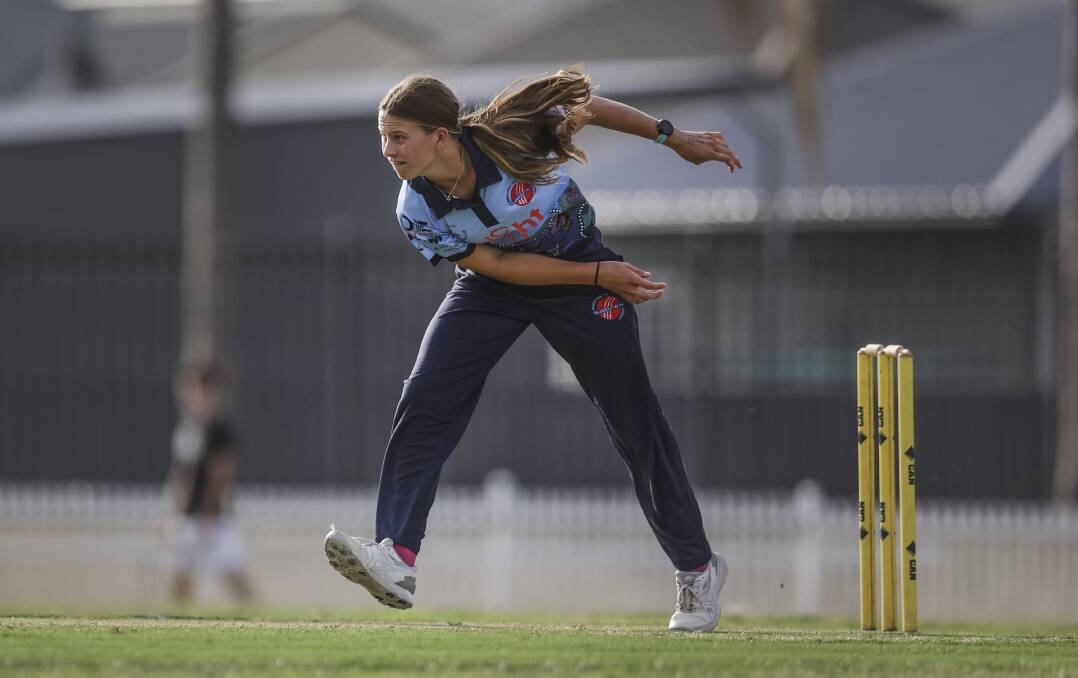 Talented all-rounder Caoimhe Bray in action for Newcastle City in the Newcastle District Cricket Association women's competition. Picture by Marina Neil
