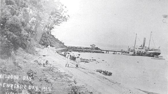 HISTORY: Teramby Road to S.S. Karuah at the New Wharf, Nelson Bay, New Year's Day 1912. Photo supplied.