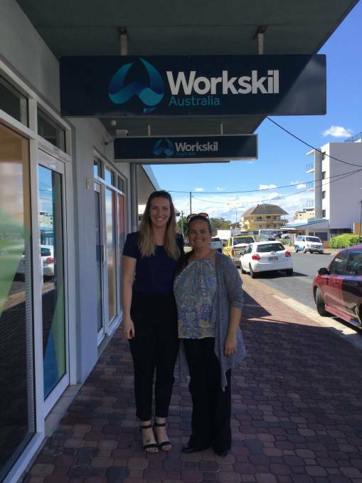 Nadina Potter (pictured right) and team member Jo outside the Workskil offices.