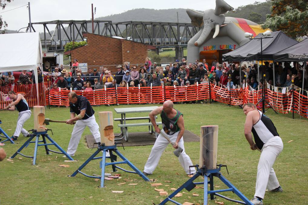 Chop chop: The annual wood chopping championship draws a big crowd as choppers test their speed and strength to claim the title.