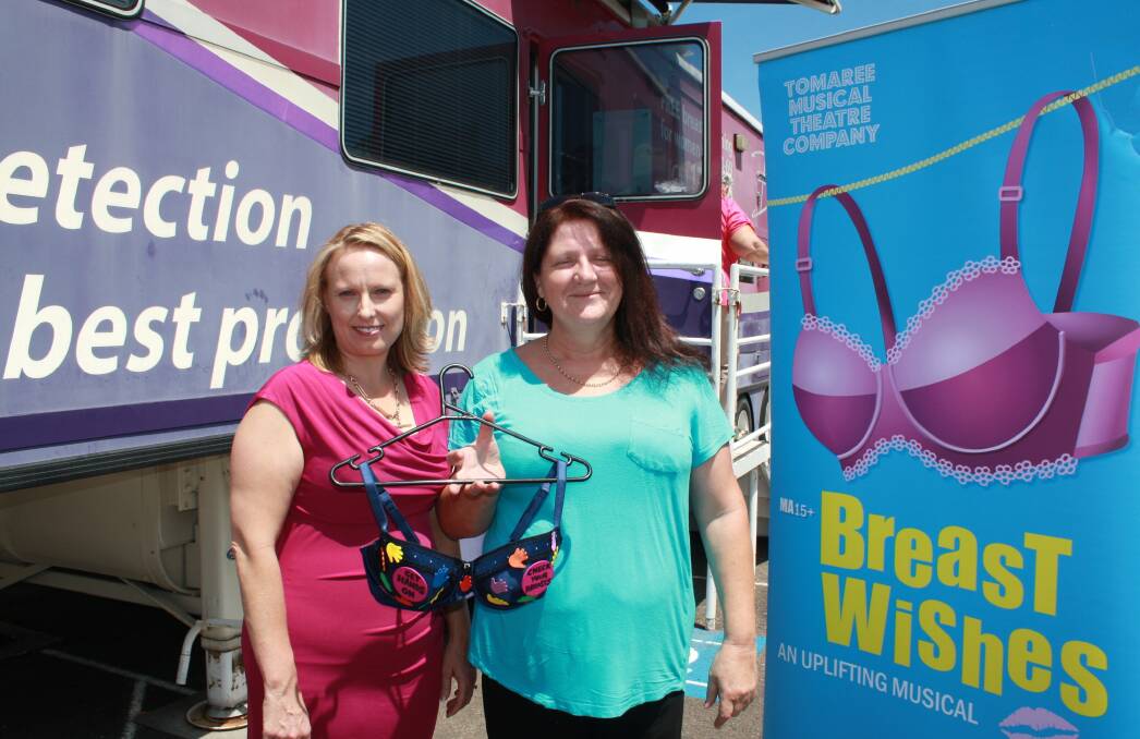 SCREEN: Rebecca Delaporte and Robyn Leslie with the breast screen bus at Soldiers Point Bowling Club.