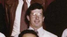History: Former St Pius X, Adamstown teacher Ted Hall during his time at the school. He has pleaded not guilty to 31 charges of sexually abusing former students between 1973 and 1986.