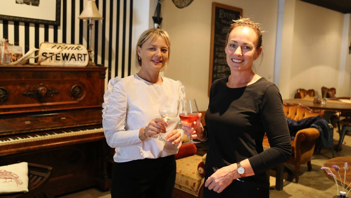 CHEERS: Evviva Cafe and Bar owners Tammy Kelly and Melissa Stewart. The Nelson Bay cafe and bar is a Tastes at the Bay Taster Trail venue.
