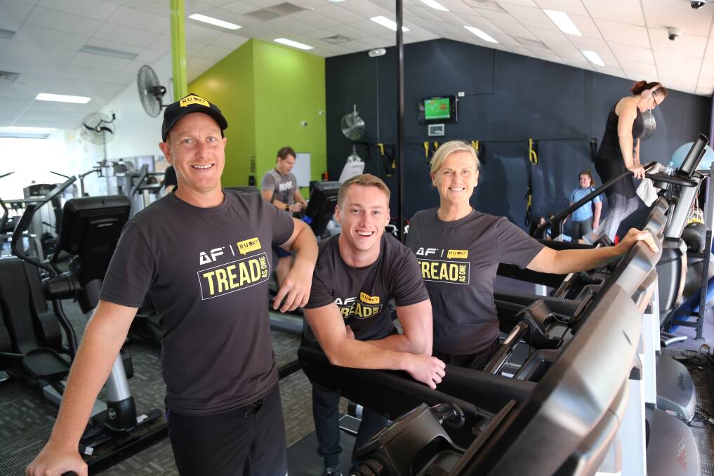 Anytime Fitness Salamander Bay trainers Joshua Horvath and Hayden McGlinchy with club manager Karen Short. Picture: Ellie-Marie Watts