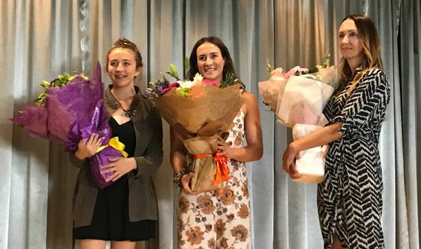 HIGH ACHIEVERS: Emily Healy, Maya Stewart and Saffron Quantrell are the winners of the second annual International Women's Day Scholarships offered in Port Stephens.