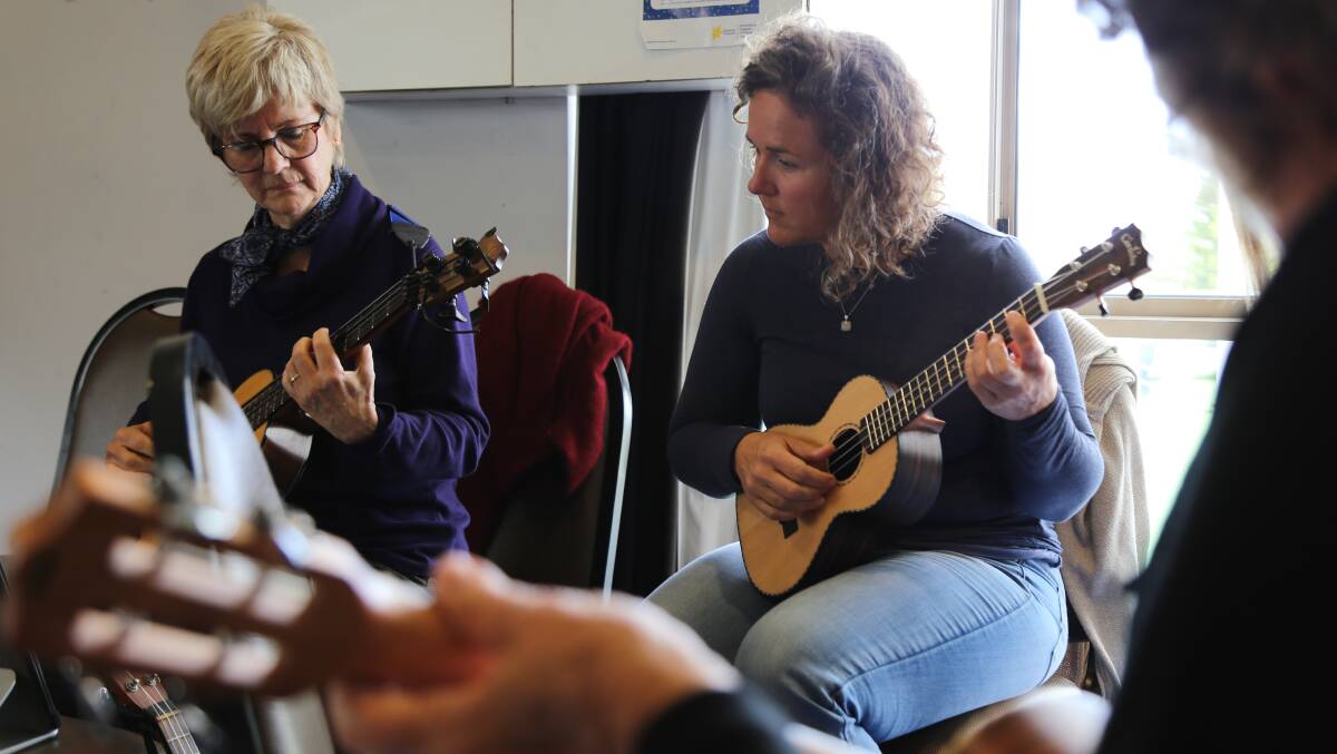 Tomaree Ukestra practising at Fingal Bay Sports Club in October 2018. Pictures: Ellie-Marie Watts