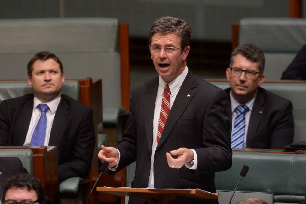 The Member for Lyne, Dr David Gillespie, delivering his maiden speech to the House of Representatives at Parliament House in Canberra on November 20, 2013. Picture: AAP Image/Alan Porritt