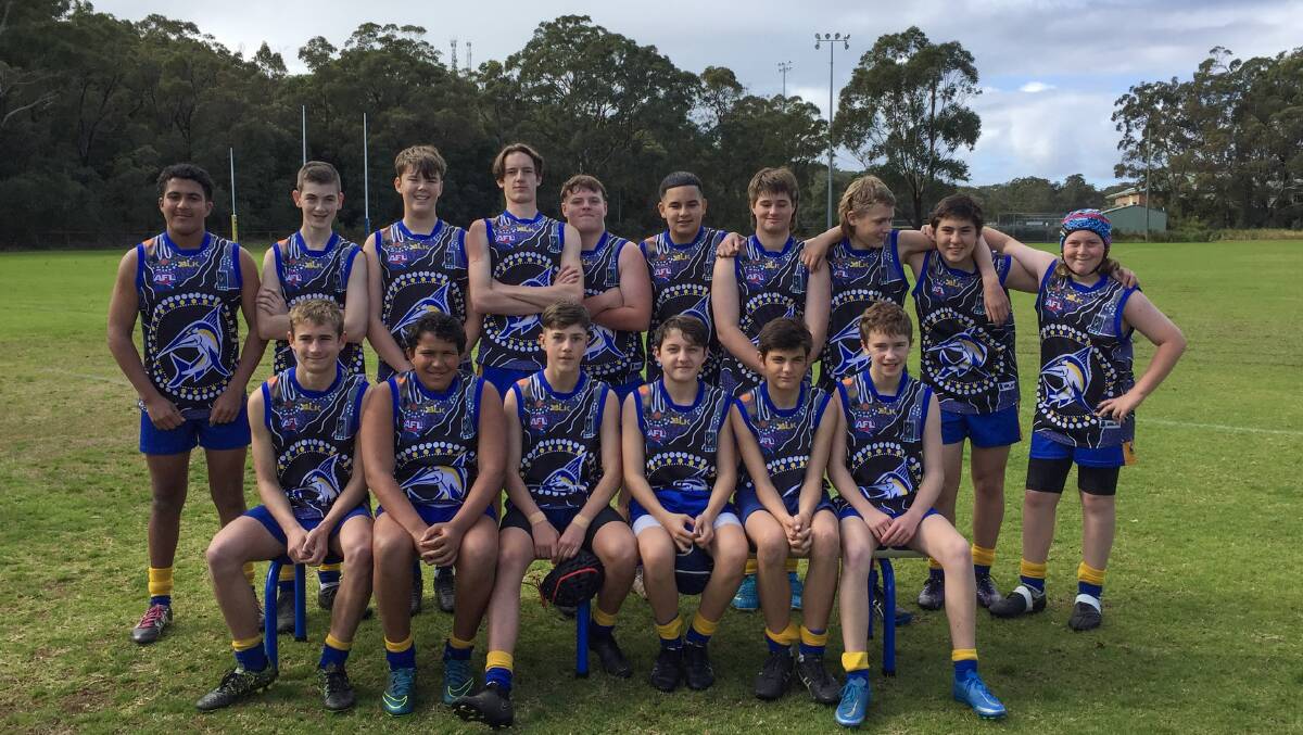 CELEBRATIONS: Nelson Bay Marlins 2021 under-15 minor premiers in the Hunter Central Coast Giants division. Picture: Supplied