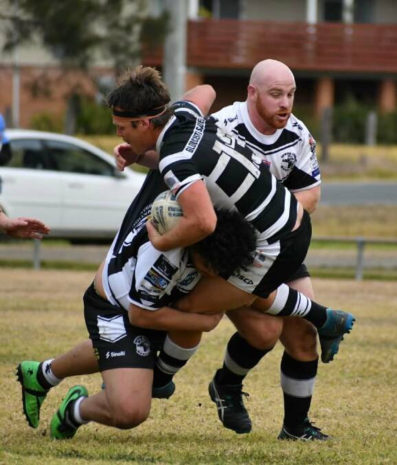 The Raymond Terrace Magpies D-grade side were out gunned by the Gloucester Magpies 52-12 on Saturday. Picture: Olivia Allardice