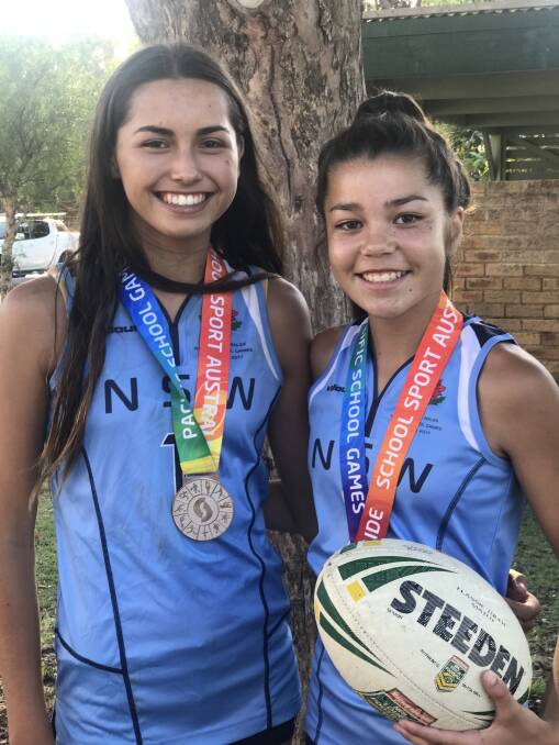 TOP EFFORT: Andi Law, 14, and Ava Forster, 11, have returned home from the Pacific School Games with silver medals.