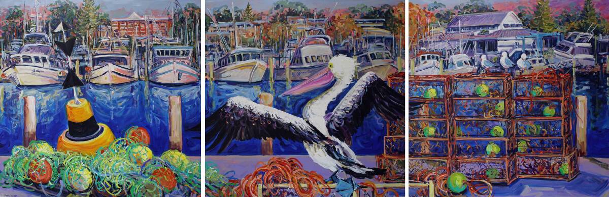 One of Megan's large scale artworks depicting Bay life.