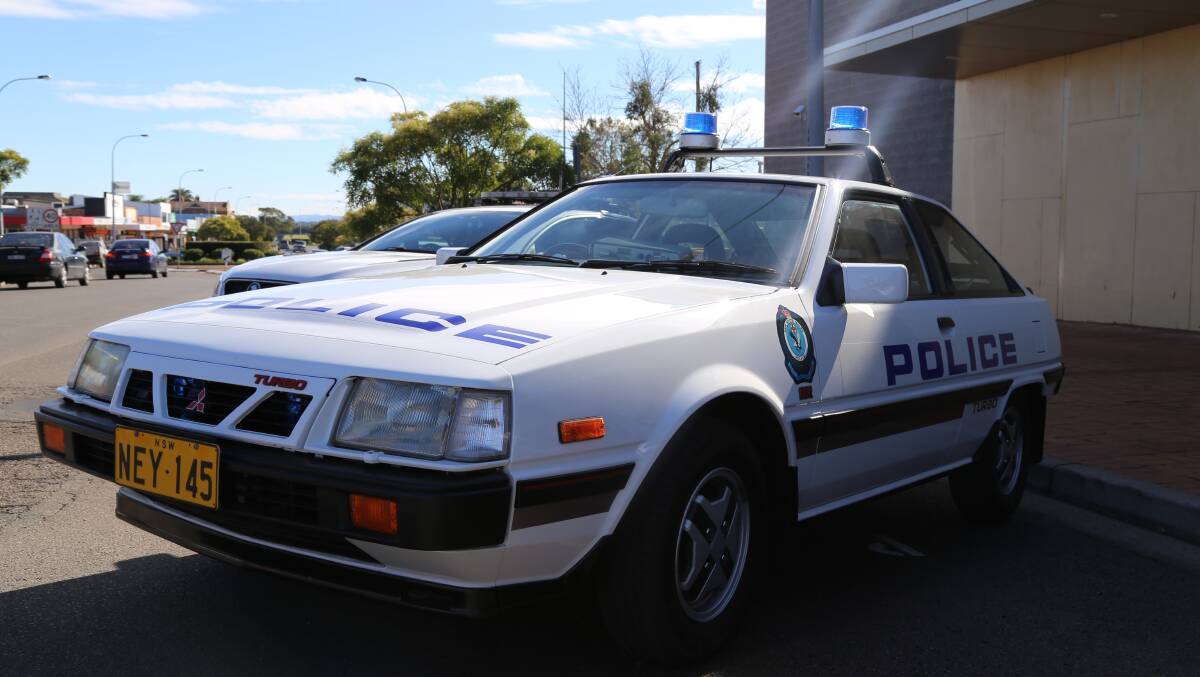 A Mitsubishi Cordia that was used by NSW Police highway patrol in the 1980s. Picture: Ellie-Marie Watts