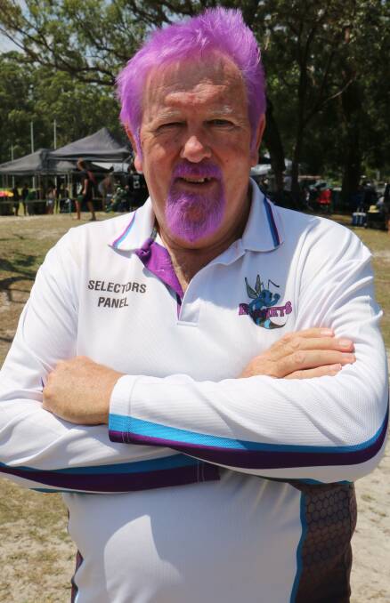 Don Green had his hair dyed purple at Anna Bay.
