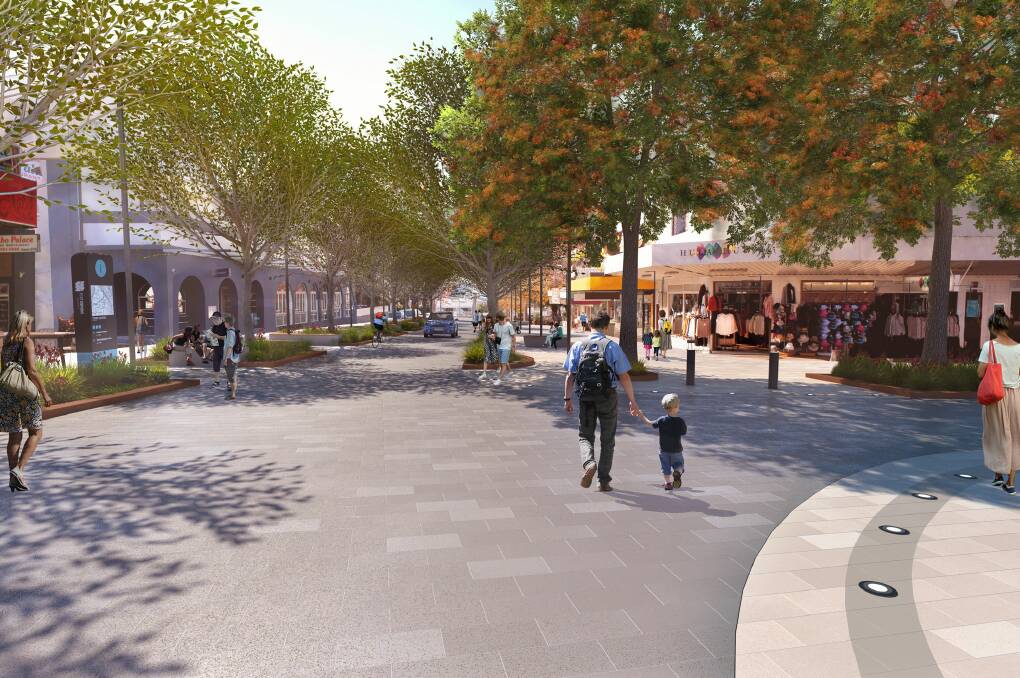The proposed design for Stockton Street, Nelson Bay as featured in the new Public Domain Plan.