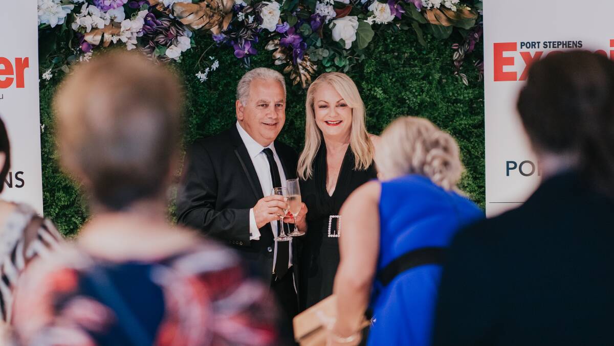 AND THE WINNERS ARE...: 2019 Overall Business of the Year winner was Nurses Now from Raymond Terrace. Pictured is Laurinda and Nick Pericleous. 