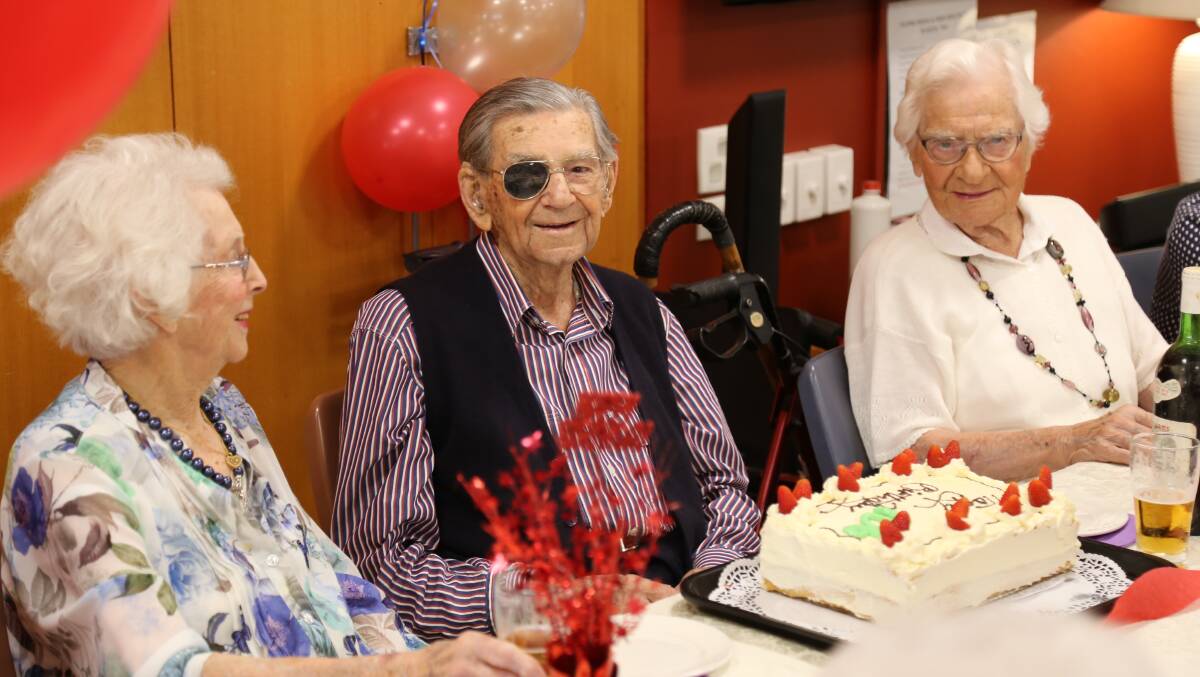 Port Stephens centenarian Cyril Blowes at his 106th birthday party on April 4. Picture: Ellie-Marie Watts