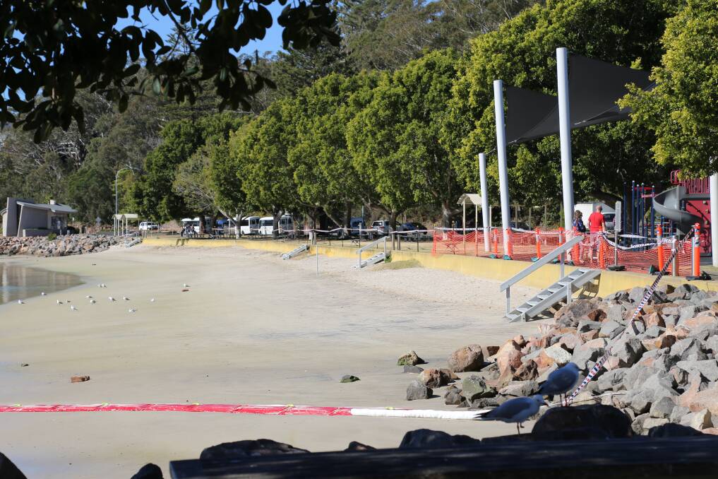 The Nelson Bay foreshore has been reopened to the public following a fire at d'Albora Marina on August 8.