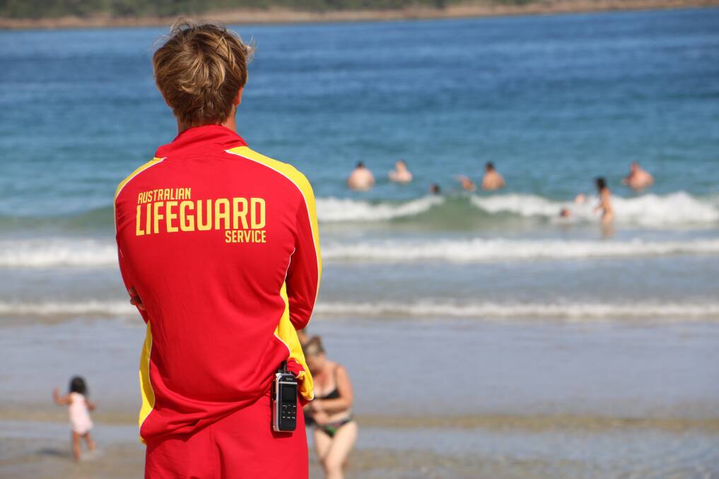 ON DUTY: A lifeguard watching swimmers at Fingal Beach. The 2020-2021 patrol season kicks off Saturday, September 26.