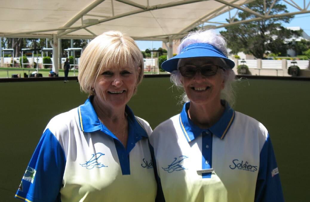 REP BOWLERS: Soldiers Point bowlers Jan Sutherland (left) and Pamela Stephens looking forward to a competitve weekend of bowls.
