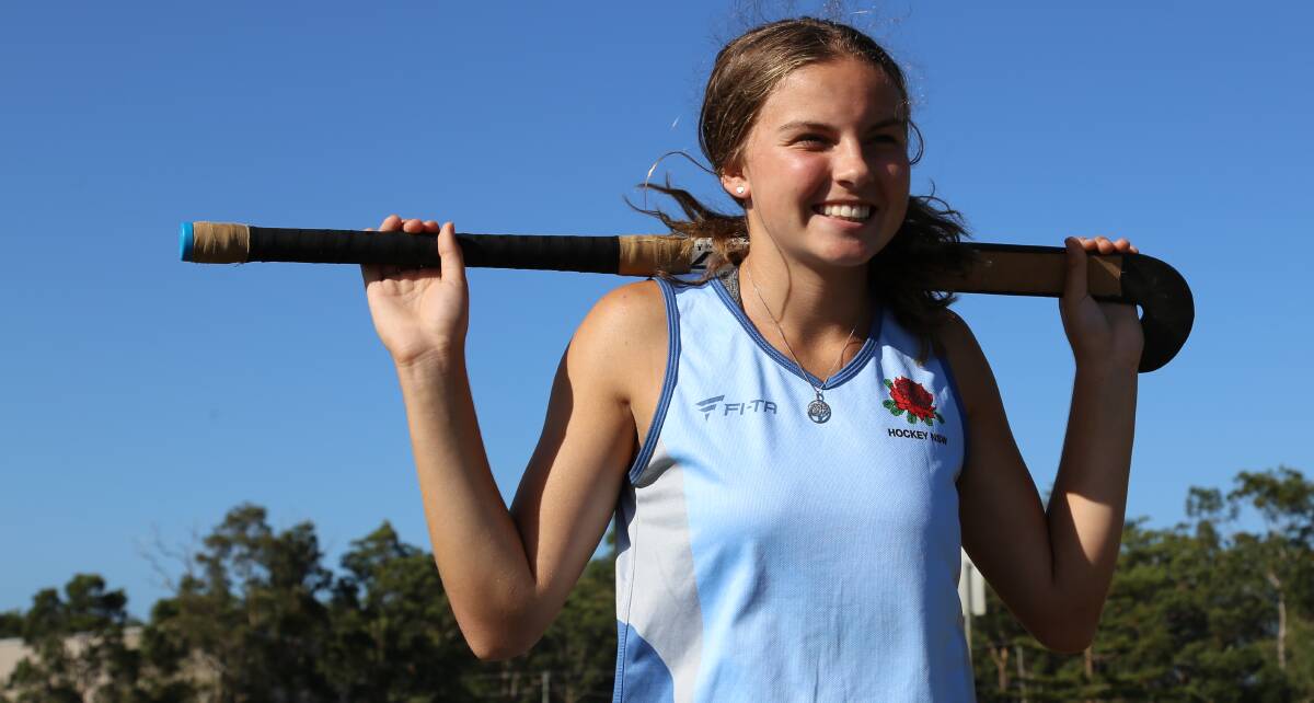 SQUAD NAMED: Grace Baxter, 14, has been selected to play for Hockey NSW's under-15 girls Blues team in the upcoming national championship. Picture: Ellie-Marie Watts