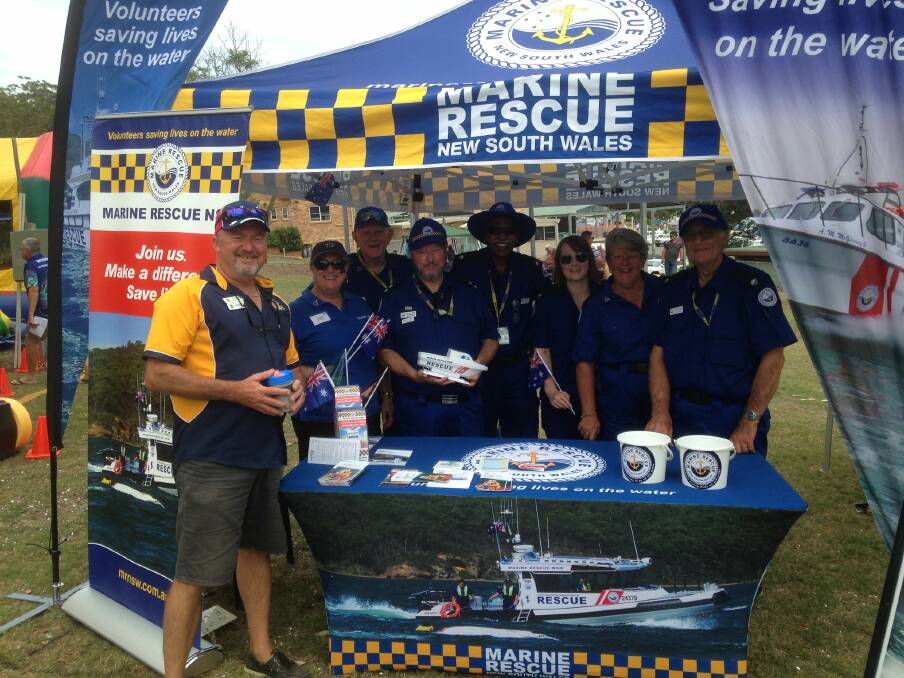 ON DUTY: Marine Rescue Port Stephens set up at last year's Australia Day community event in Nelson Bay.