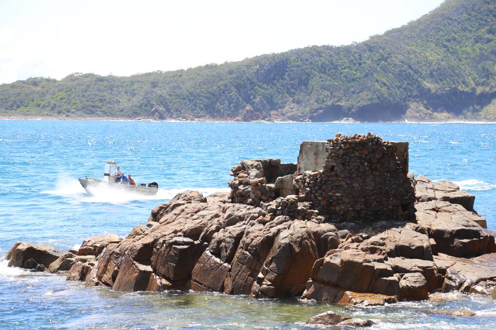 A surf gun at Shoal Bay, established in 1941 as part of the Tomaree Head WWII fortifications. Located on the water along the base of Tomaree Head, next to the remnant of a torpedo tube, the surf gun is a piece of the Port's WWII history that remains today.