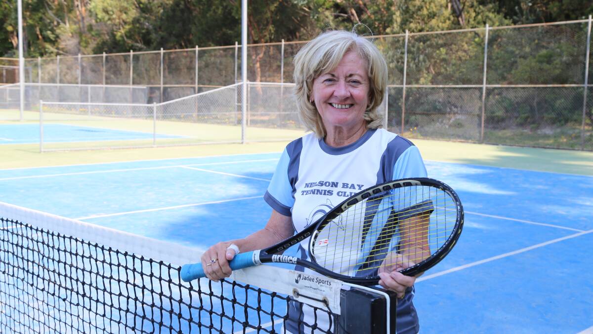 BACK IN THE SWING: Nelson Bay Tennis Club secretary Cheryl Moss. The club is one of four in Port Stephens hosting Open Court Sessions as part of Tennis Australia's Get Your Racquet On program.