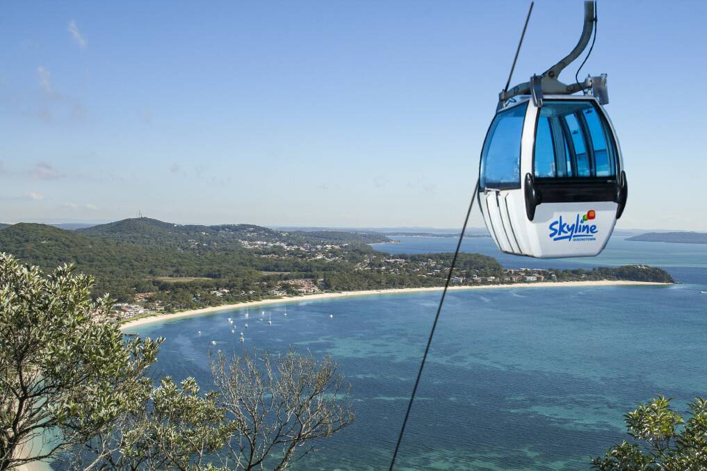 A concept image of the Skyline cable car proposed for Tomaree Head. Picture: Henk Tobbe