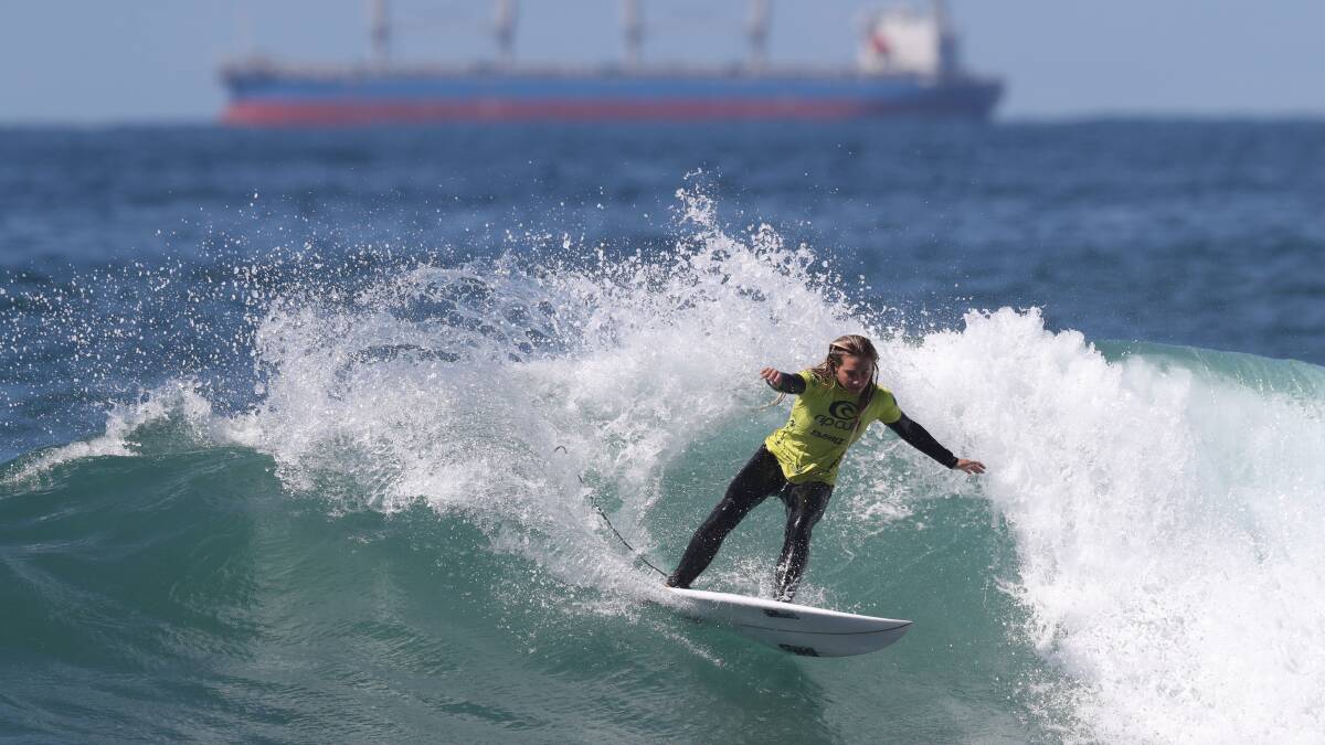 Jasmine Sampson, Elle Clayton-Brown and Josh Stretton represented Port Stephens at Rip Curl GromSearch National Series in Newcastle on September 29-October 2. Pictures: Throwing Buckets / Surfing NSW