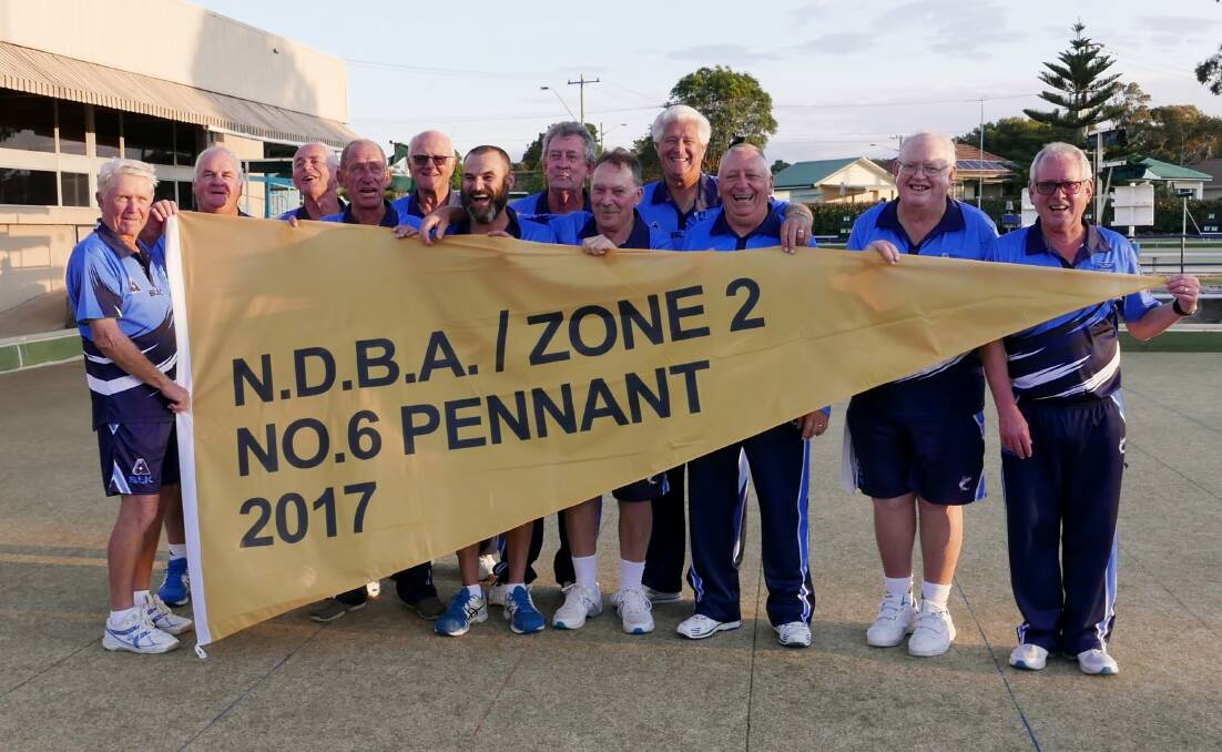 GRINNERS: Nelson Bay's grade six pennant team after winning the Newcastle pennant flag. The win means they are off to the NSW Pennant Finals in August. Picture: Supplied 
