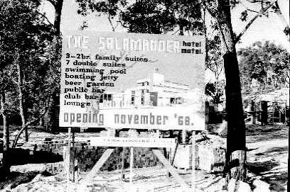 A sign at the site of where The Salamander, which became Salamander Shores, was being constructed in 1968. Picture: Arthur Renforth