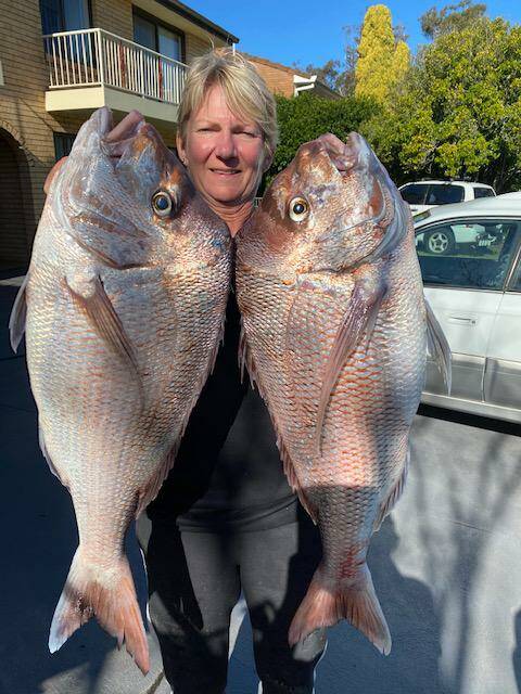 GOOD HAUL: Champion Trish Herd with a couple of Broughton Island monsters.
