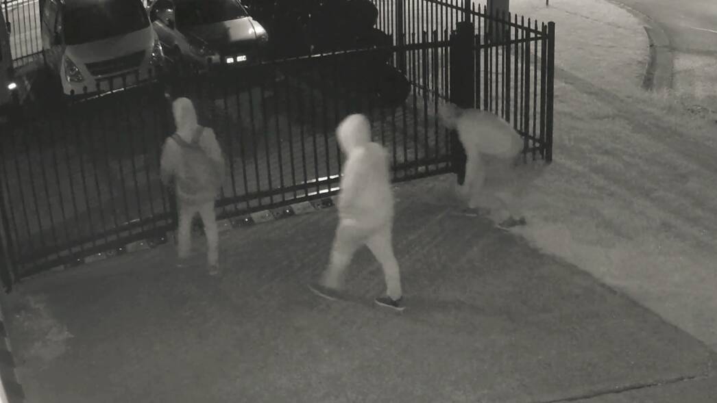APPEAL: Police have released CCTV footage in a bid to find three men accused of breaking into a Raymond Terrace automotive business in March. 
